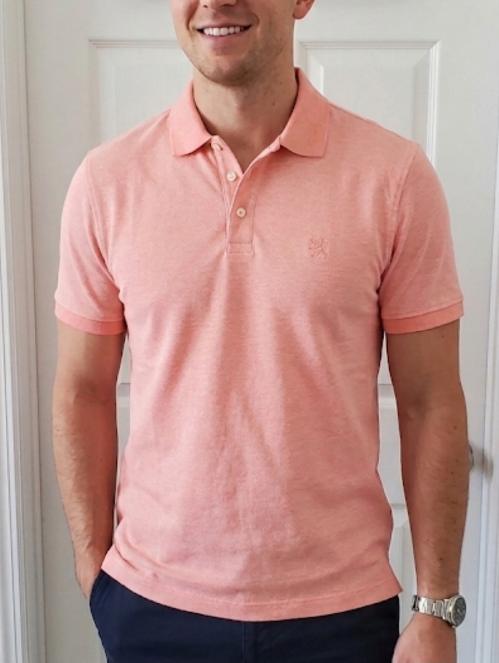 Banana Republic Pink Pique Polo Shirt Men’s Medium New With Tags